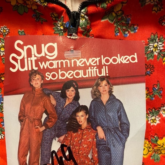 Vintage Snug Suit Snug Sack By Heritage Quilts 70s Hippie PJ Rare Dead Stock Red - Picture 4 of 16